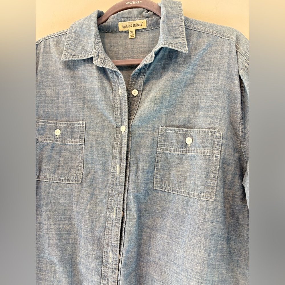 Blue Denim Button-Up Shirt - Picture 4 of 6